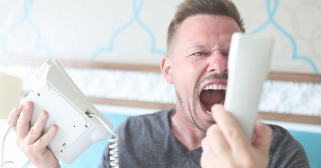 phone call man aggressive